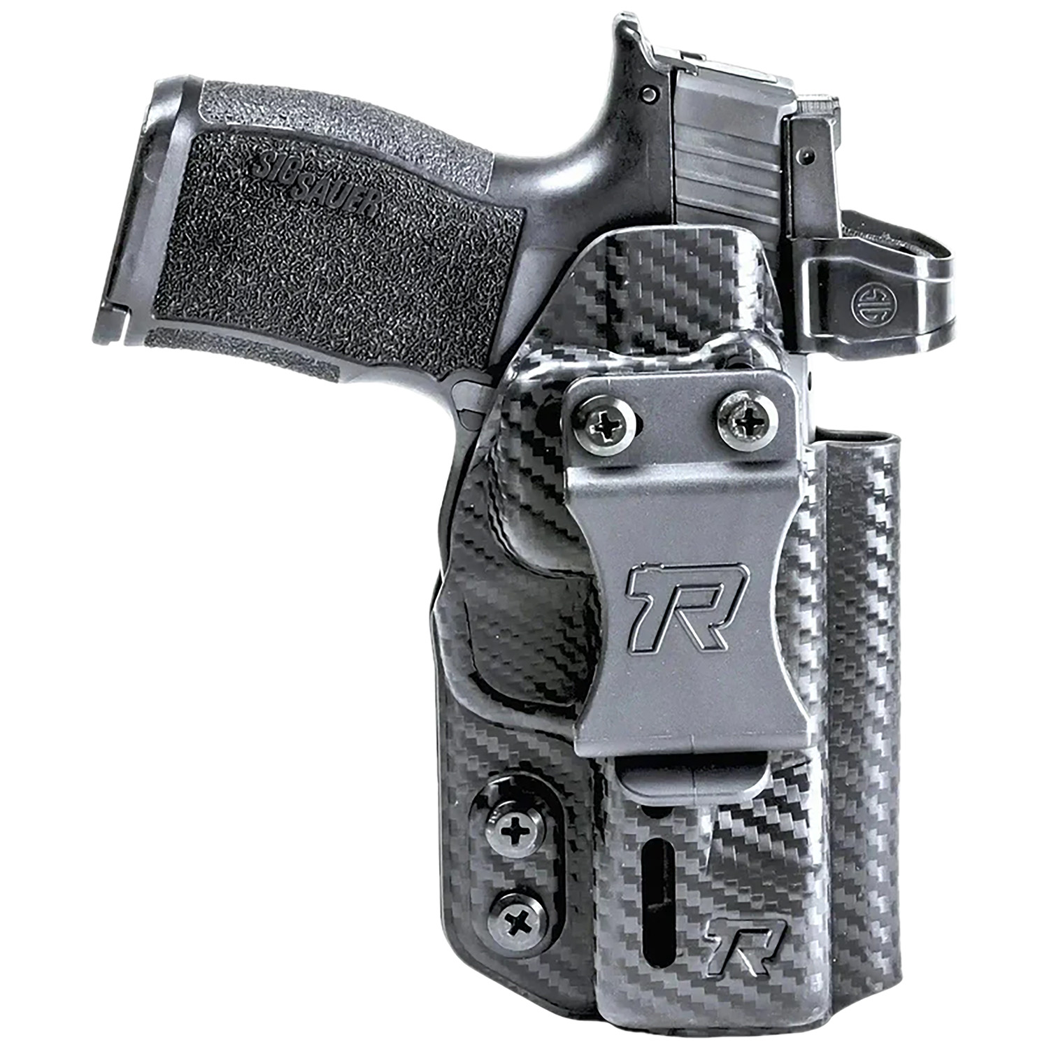 Rounded Gear RGDRUIDSFAHELLCATPROCF Druid IWB/OWB Black Carbon Fiber Kydex Fits Springfield Hellcat Pro Ambidextrous