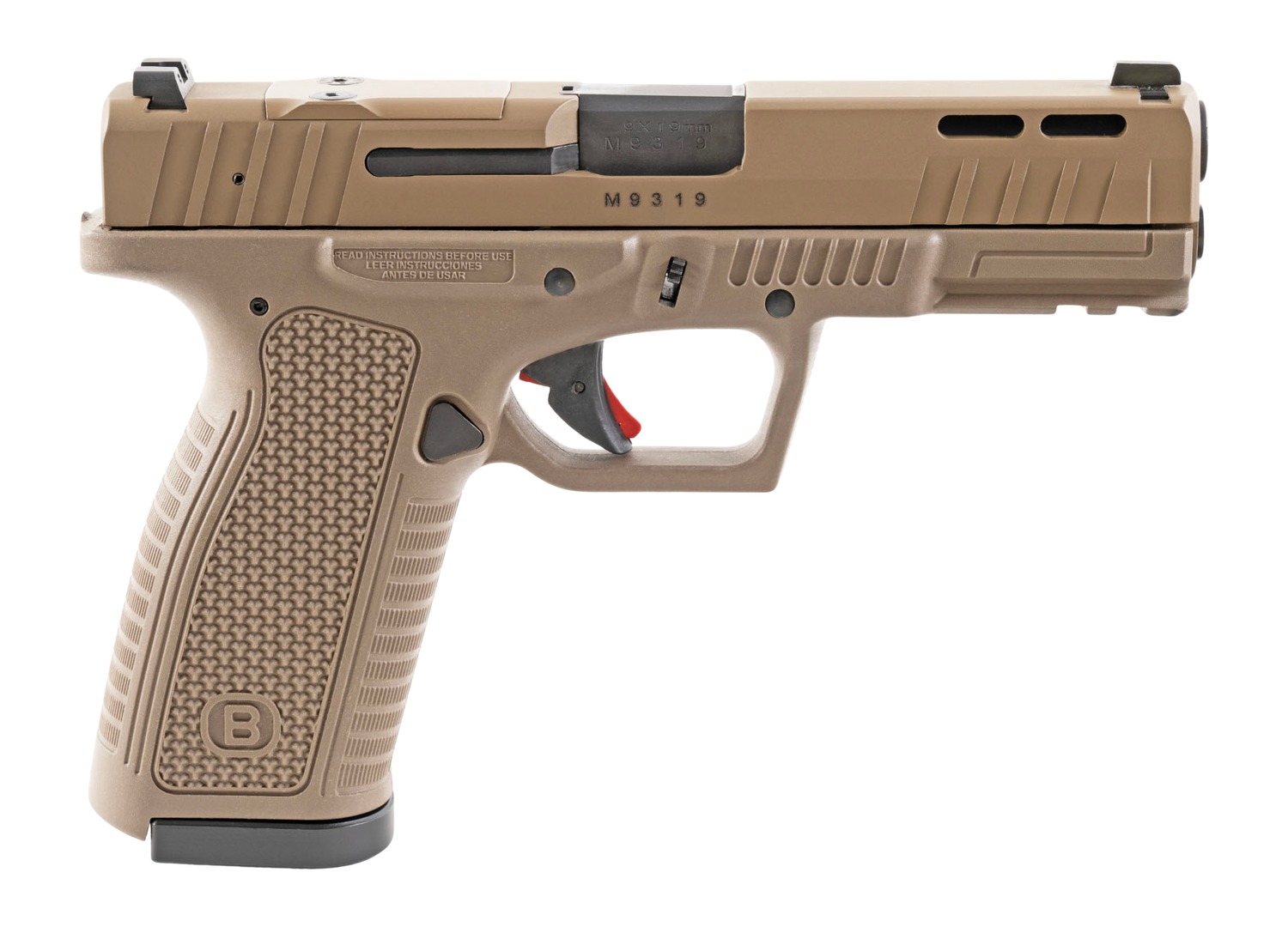Bersa BP9FS Handgun 9mm Luger 17rd Magazine(2) 4.25" Barrel FDE Optics Ready