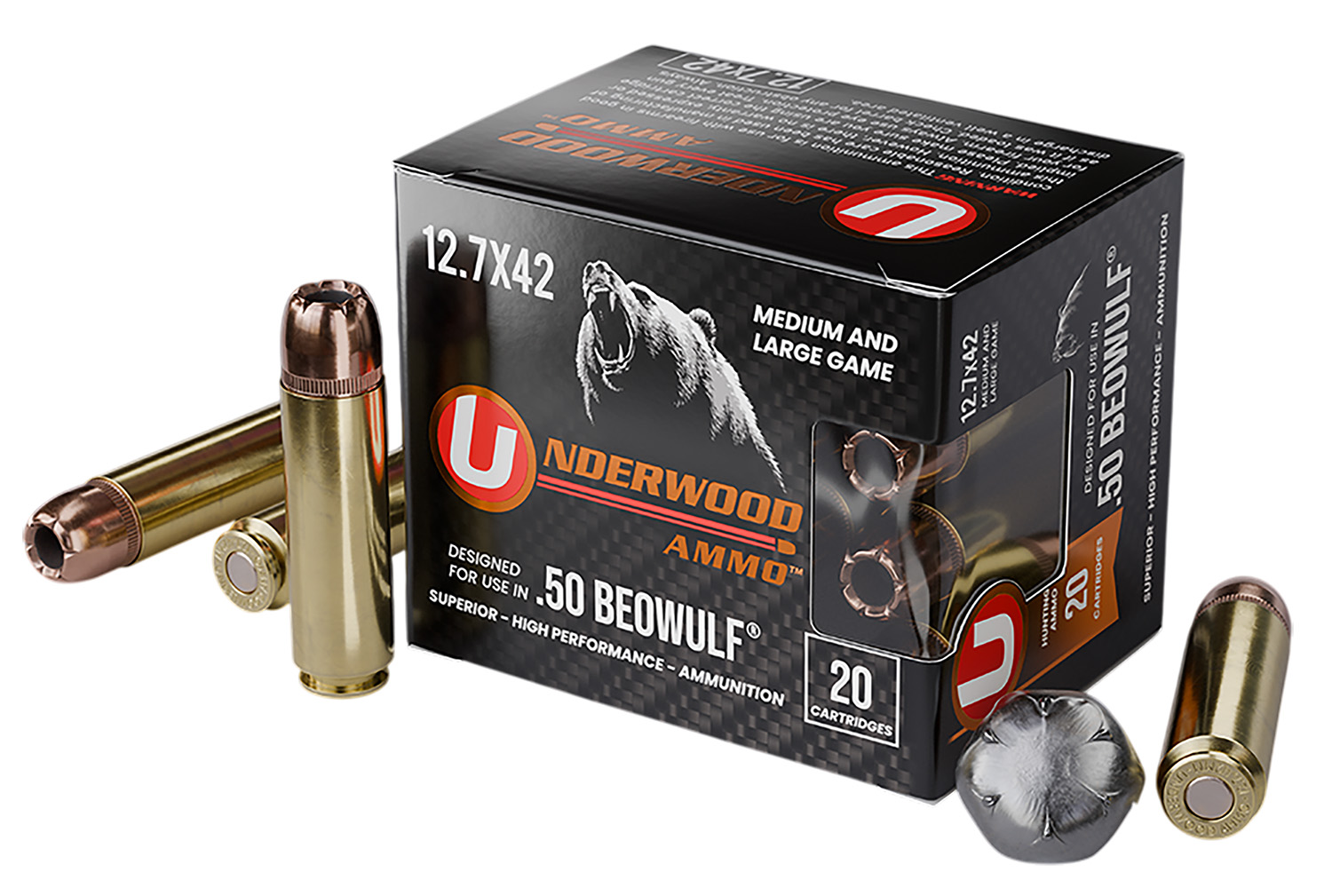 Underwood Ammo 50 Beowulf - 2A in MD view 2