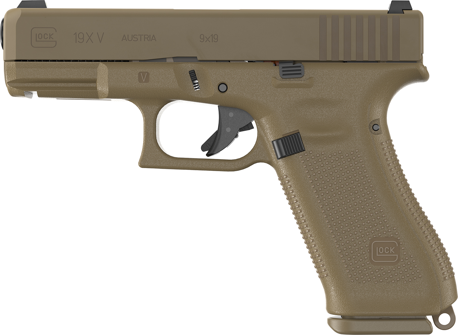 GLOCK G19X V 9mm Handgun - 4.02" FDE 17rd Magazines view 2