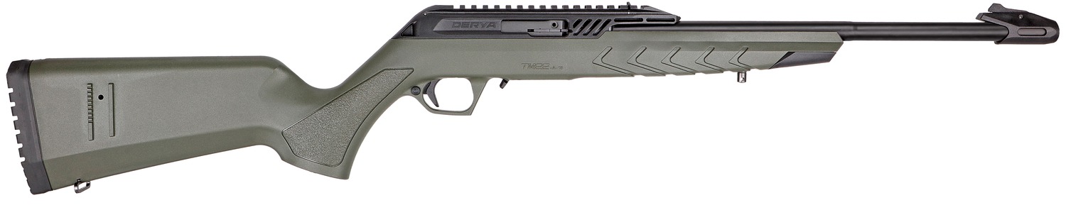 Derya Firearms TM22.STAN.ODG.18 TM22 Standard Full Size 22 LR 10+1 18" Black Target Barrel, Black Anodized Aluminum Receiver w/Picatinny Rail, OD Green Adjustable Polymer Stock