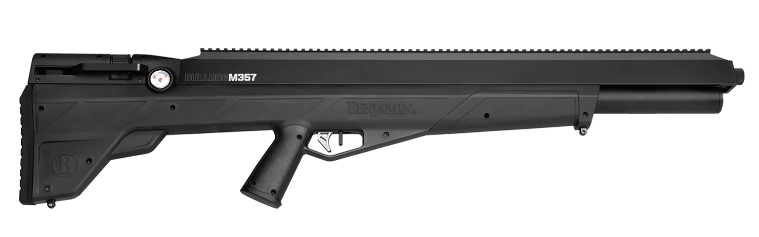 Benjamin BPBM3S Bulldog M357 PCP 357 Pellet 5 Shot Black Lothar Walther Barrel, Black Receiver w/Picatinny Rail, Fixed Bull Black Stock