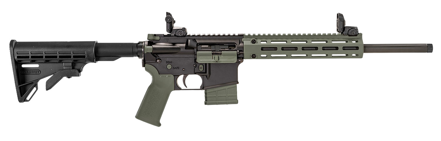 Tippmann Arms A101338 M4-22 LTE 22 LR 10+1 16" Black Parkerized Threaded Barrel, Matte Black Aluminum Receiver w/Picatinny Rail, OD Green M-LOK Handguard, Composite Forend, Black Polymer Stock, OD Gre