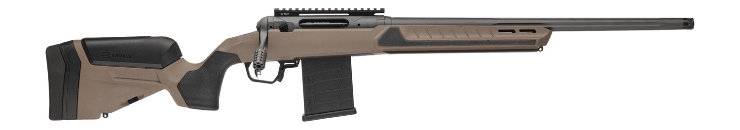Savage Arms 32674 110 Core Tactical 308 Win 10+1 24" Medium Heavy Fluted Barrel, Arca Rail Forend, Coyote Tan AccuStock w/AccuFit V2 Synthetic Stock, Right Hand
