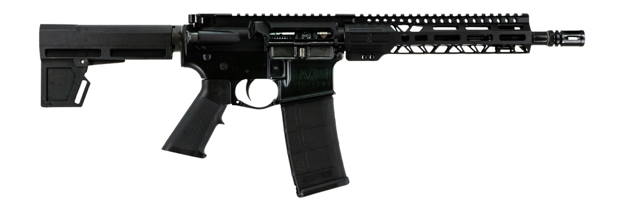 Faxon Firearms FXSPT556105SA9 Sport 5.56 NATO 30+1 10.50" Black Nitride SOCOM Threaded Barrel, Aluminum Receiver w/Picatinny Rail, M-LOK Handguard, Black Polymer KAK Shockwave Pistol Brace, Ergonomic