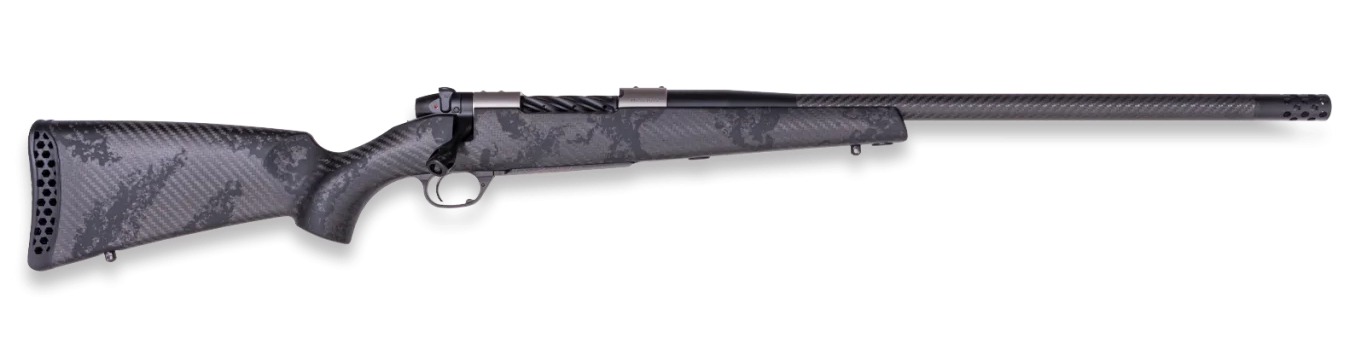 Weatherby MGT01N7MMBR2B Mark V Backcountry Guide TI 7mm BC 3+1 22" Graphite Black Cerakote Fluted Threaded Carbon Barrel, Titanium Drilled & Tapped Receiver, Exposed Carbon w/Carbide Black Accents Fix