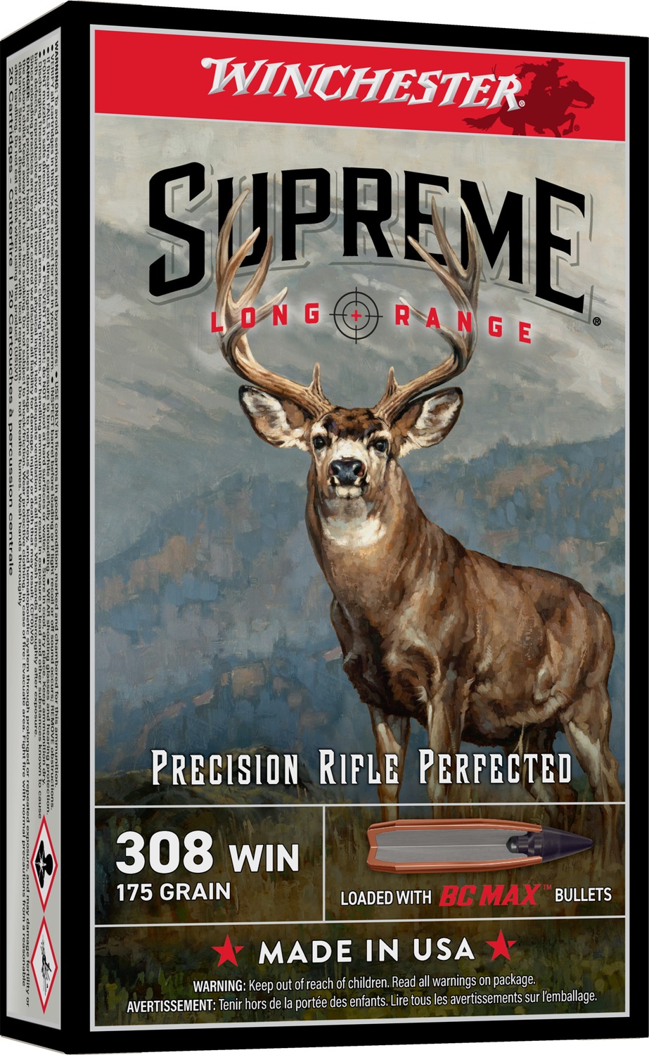 Winchester WIN 308 175GR SUPREME LR 20R 308 WIN (7.62X51 NAT view 3