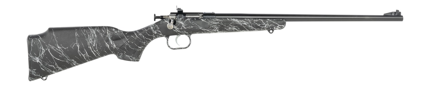 Crickett KSA2344 My First Rifle Gen2 22 LR 1rd 16.13" Blued Single Shot Barrel, Drilled & Tapped Receiver, Black w/White Webbing Fixed Synthetic Stock