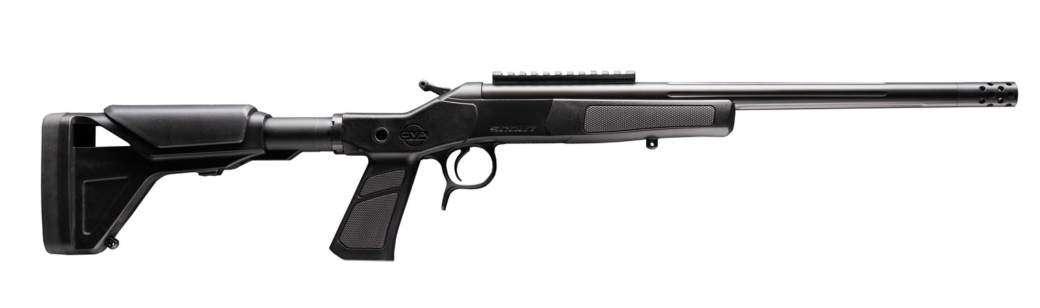 CVA CR4438XP Cascade XP-SB SBR 350 Legend 1rd 16.50" Matte Stainless Steel Fluted Threaded Barrel & Receiver w/Picatinny Rail, Graphite Black Adj Buffer Tube Synthetic Stock, Black Grip