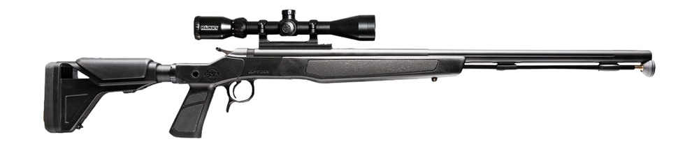 CVA PR2043NSCP Optima XP w/Optic 50 Cal 26" Black Nitride Single Shot Barrel, Black Nitride Drilled & Tapped Steel Receiver, Adjustable Black Synthetic Stock, Konus 3-9x40mm BDC