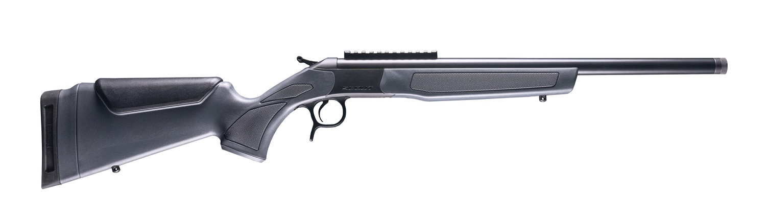 CVA CR4450 Scout 22 ARC 1rd 16.50" Matte Blued Threaded Barrel & Receiver w/DuraSight Rail, Stealth Gray Synthetic Stock