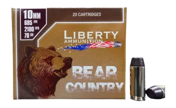 Liberty Bear Country Pistol Ammo 10mm 70 gr. 20 rd.