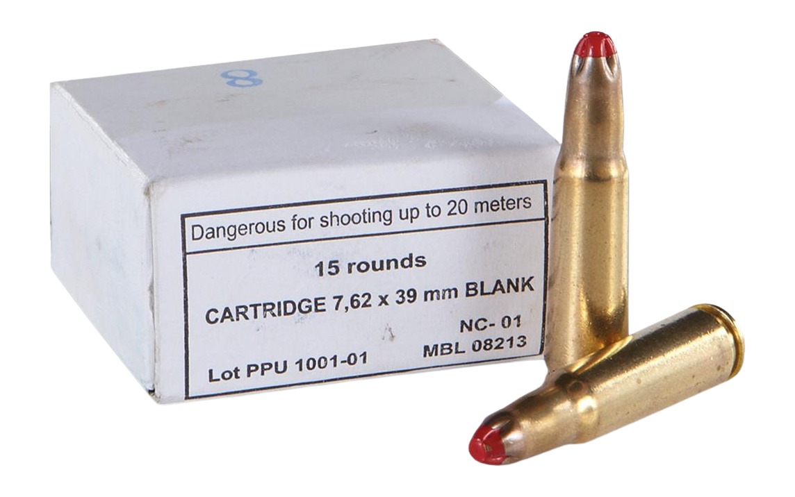 PPU PPB739 Blank Ammo 7.62x39mm 15 Per Box/96 Case