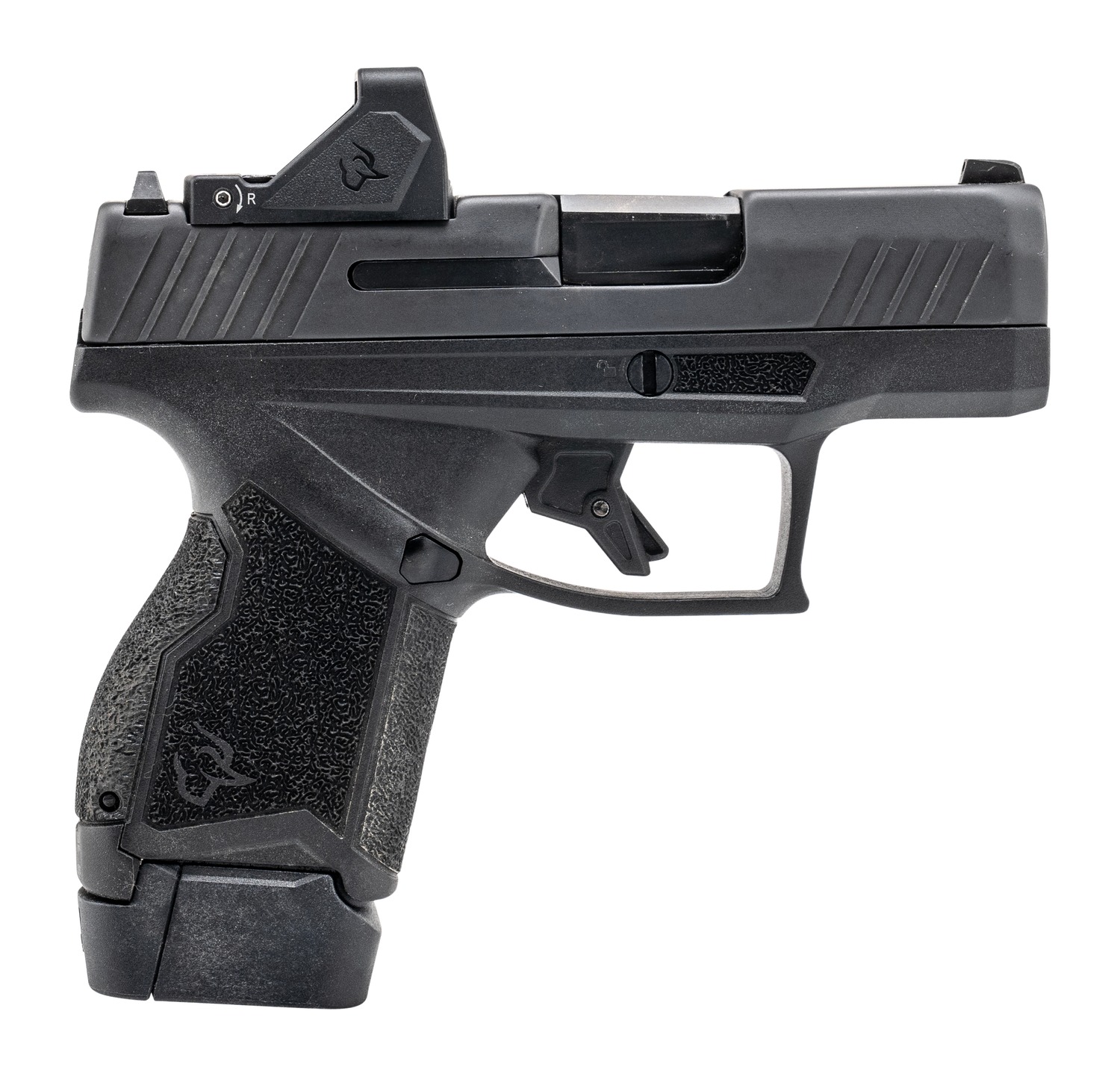 Taurus 1-GX4MP931-RD GX4 w/Optic Micro-Compact Frame 9mm Luger 13+1 3" Satin Black DLC Barrel, Black Gas Nitride Alloy Steel Serrated w/Optic Slide, Black Stainless Steel Frame, Textured Grip, Viridia