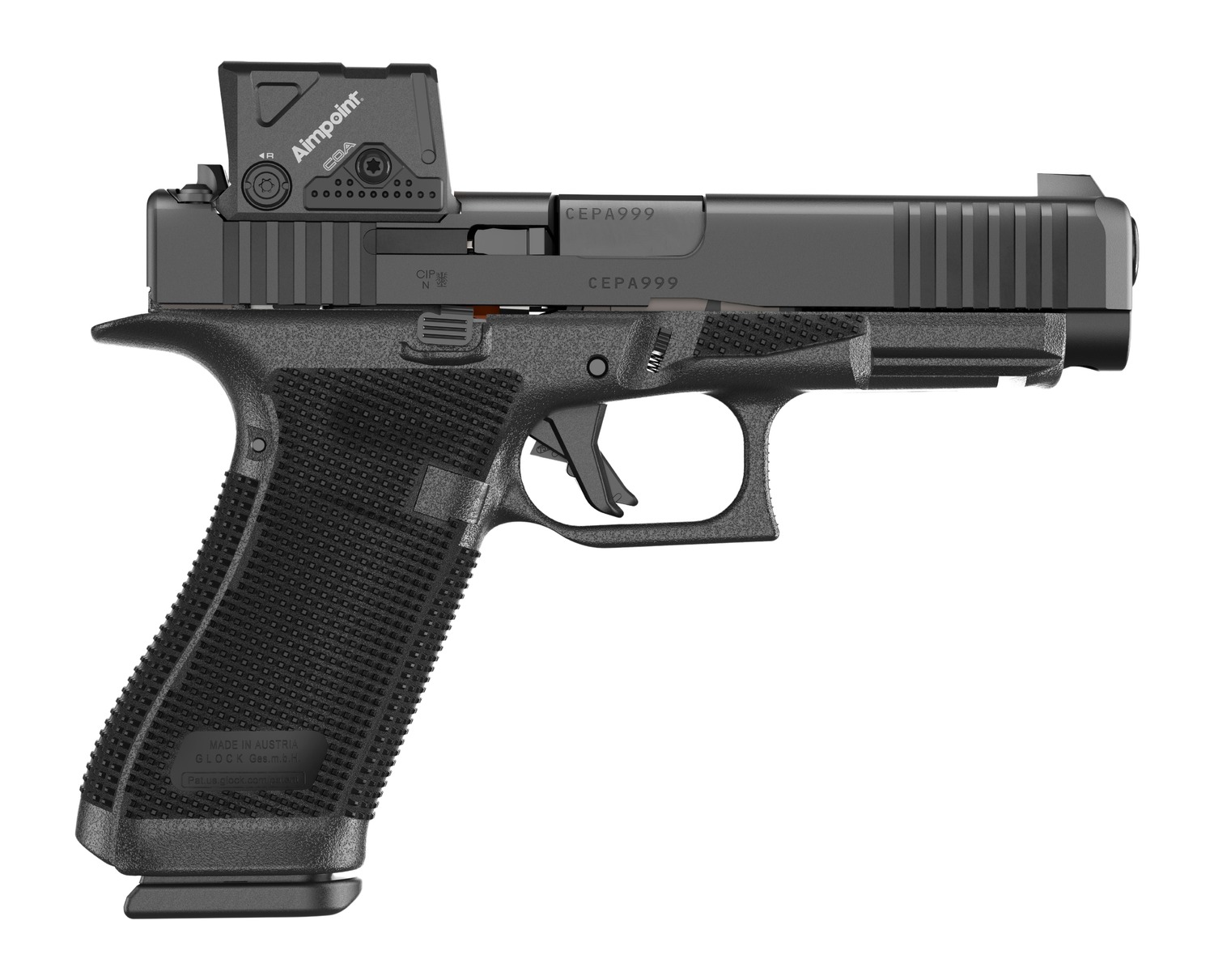 Glock G17 Gen 6 9mm Handgun with Aimpoint COA view 2