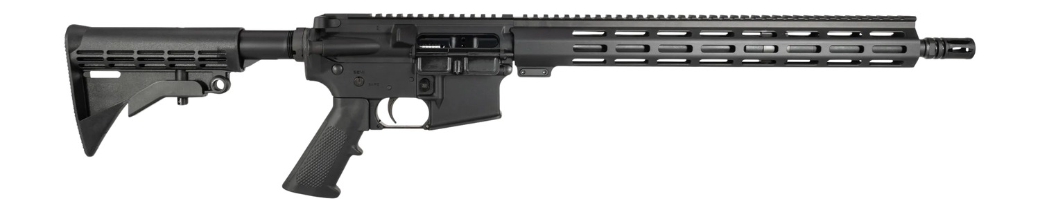 One Horse LLC OH-15 5.56 NATO 30+1 16" Black Threaded Barrel, Black Receiver w/Picatinny Rail, M-LOK Handguard, One Horse M4 6 Position Black Polymer Stock, Black A2 Grip
