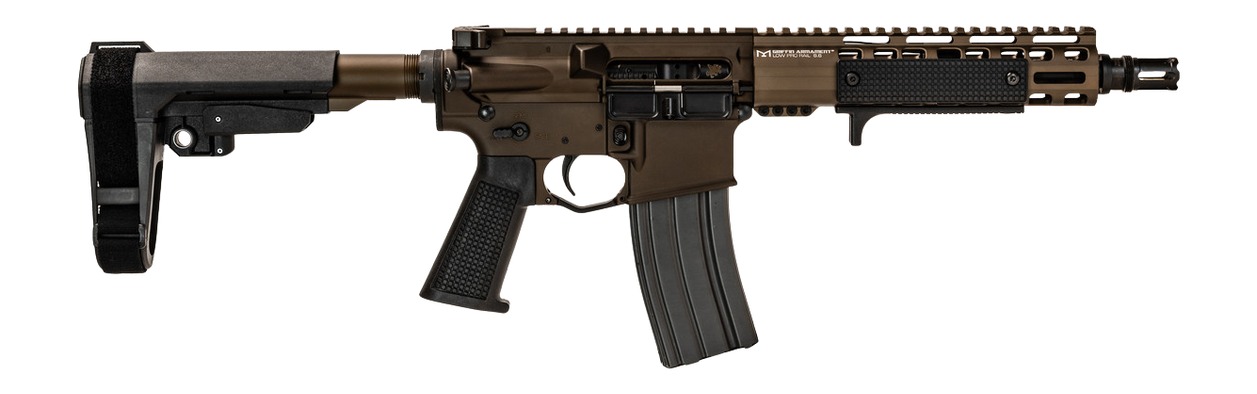 Griffin Armament MK1PSD30095PFDE-W MK1 PSD 300 Blackout 9.50" Threaded Barrel, Terra Brown Anodized Aluminum Receiver w/Picatinny Rail, M-LOK Handguard, Black Polymer SBA3 Brace, Black A3 Grip