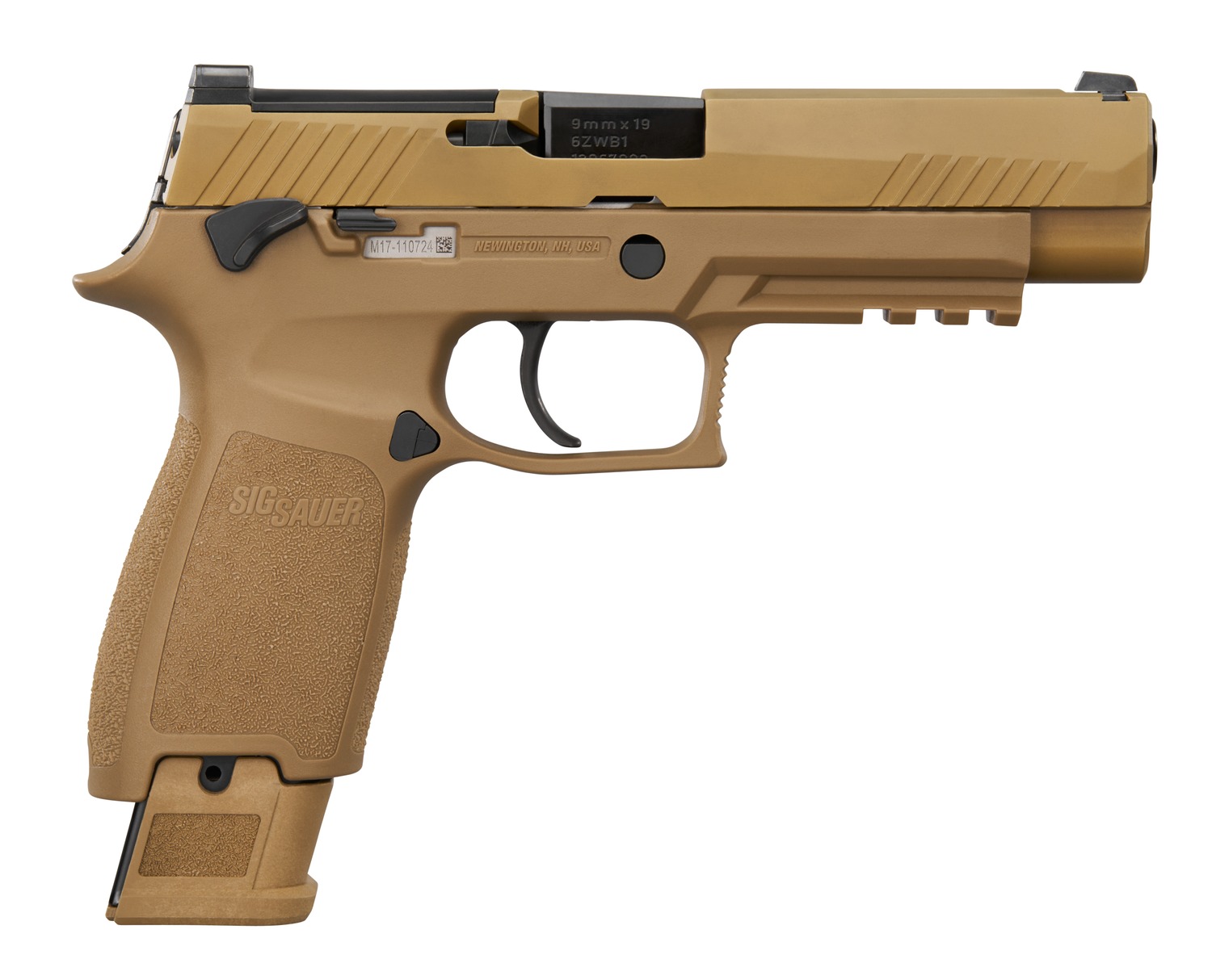 Sig Sauer M179CSSMSMA M17 *MA Compliant Full Size 9mm Luger 10+1 4.70" Coyote PVD Stainless Steel Optic Ready/Serrated Slide, Coyote PVD w/Black Controls Stainless Steel Frame w/Picatinny Rail, Textur