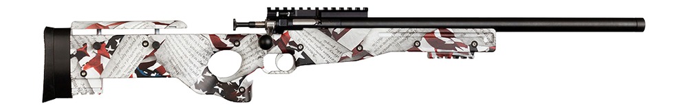 Crickett KSA2150-AMD Precision Ammendment 22 LR 1rd 16.10" Blued Threaded Bull Barrel, Blued Receiver w/Crickettinny Rail, Red/White 2nd Amendment Writing Fixed Synthetic Stock