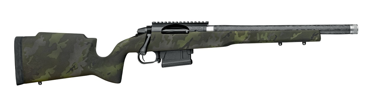 Proof Research 150887 Elevation 2.0 7mm PRC 3+1 20" Carbon Fiber Match Grade Threaded Barrel, Black Receiver w/Picatinny Rail, Midnight Camo Fixed Carbon Fiber Stock, Right Hand