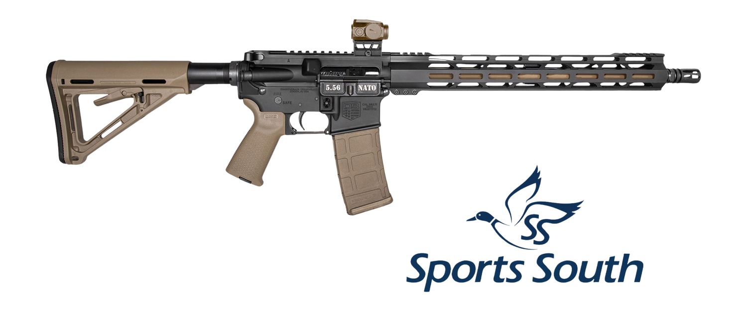 Diamondback DB175AK223 DB15 Sports South Exclusive 5.56 NATO 30+1 16" Flat Dark Earth Cerakote Threaded Barrel, Black Cerakote Aluminum Receiver w/Picatinny Rail, M-LOK Handguard, Magpul MOE Flat Dar