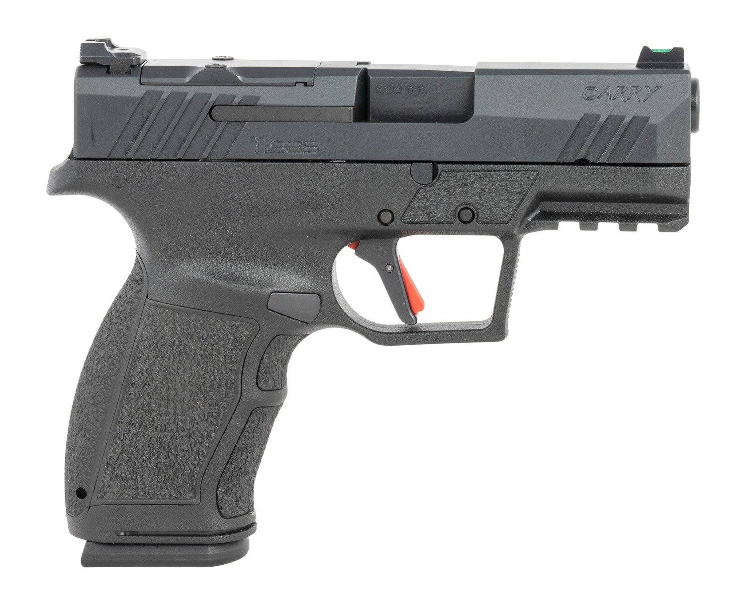 Tisas Arms 15000302 PX-9 Carry 9mm Luger 15+1 3.50" Black Carbon Steel Optic Ready/Serrated Slide, Black Polymer Frame w/Picatinny Rail, Black Rubber Grip, RMR Footprint