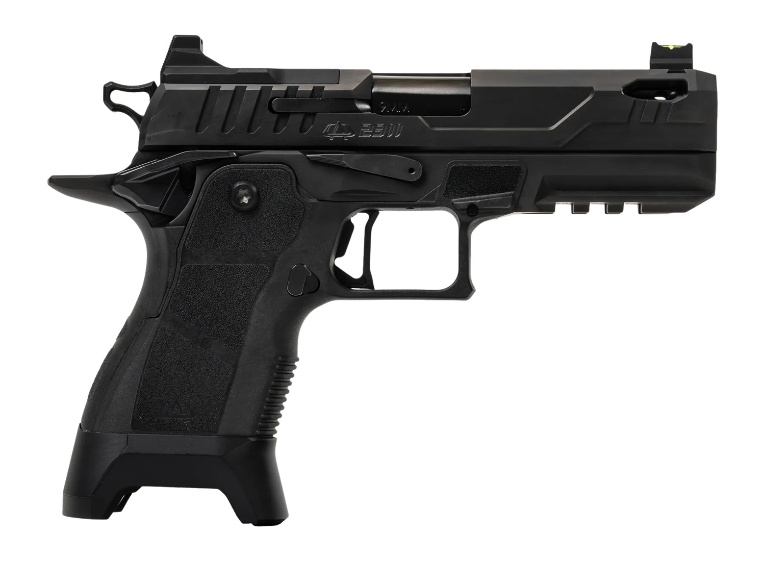 Oa Defense 2311 Pro w/Plus Kit Compact Frame 9mm Luger 17+1 4.25" Black Ported Barrel, DLC Black Steel Optic Ready/Serrated Slide, Black Aluminum Frame w/Picatinny Rail, Black Polymer Grip, Ambidextr