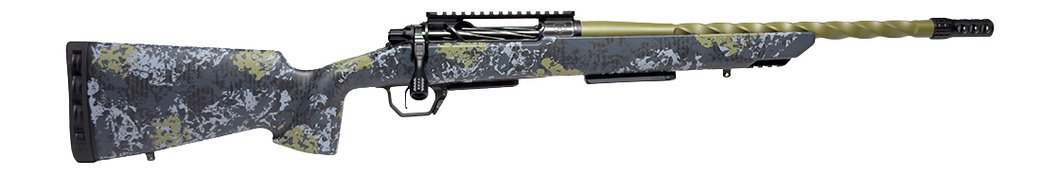 Horizon Firearms HRF-VE2-22CM-22R Venatic 2 22 Creedmoor 22" Sage Green Spiral Fluted Threaded Barrel, Black DLC Receiver w/Picatinny Rail, Arca Rail Forend, Artic Moss Iota EKO X Carbon Fiber Stock