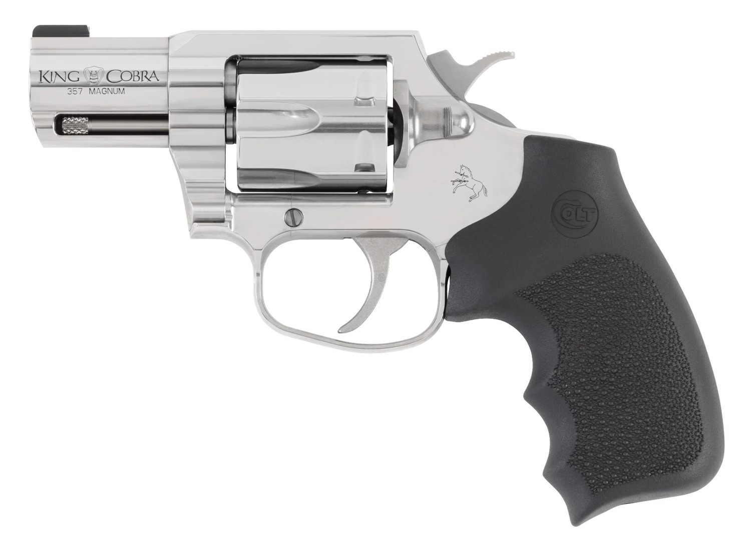 Colt Mfg KCOBRASB2RBBS King Cobra Carry 357 Mag 6 Shot 2" Stainless Steel Barrel, Cylinder & Frame, Black Hogue Overmolded Grip