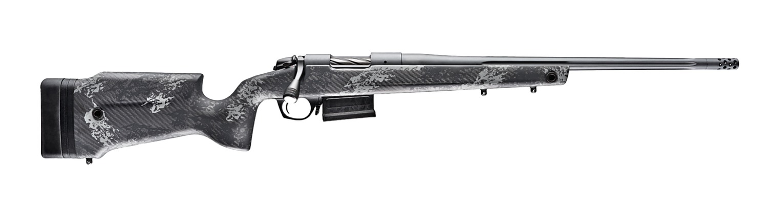 Bergara Rifles B14S756 B-14 Crest 450 Bushmaster 5+1 20" Sniper Gray Cerakote Fluted Threaded Barrel, Sniper Gray Cerakote Steel Drilled & Tapped Receiver, Fixed Carbon Fiber w/Black & Gray Sponge Acc