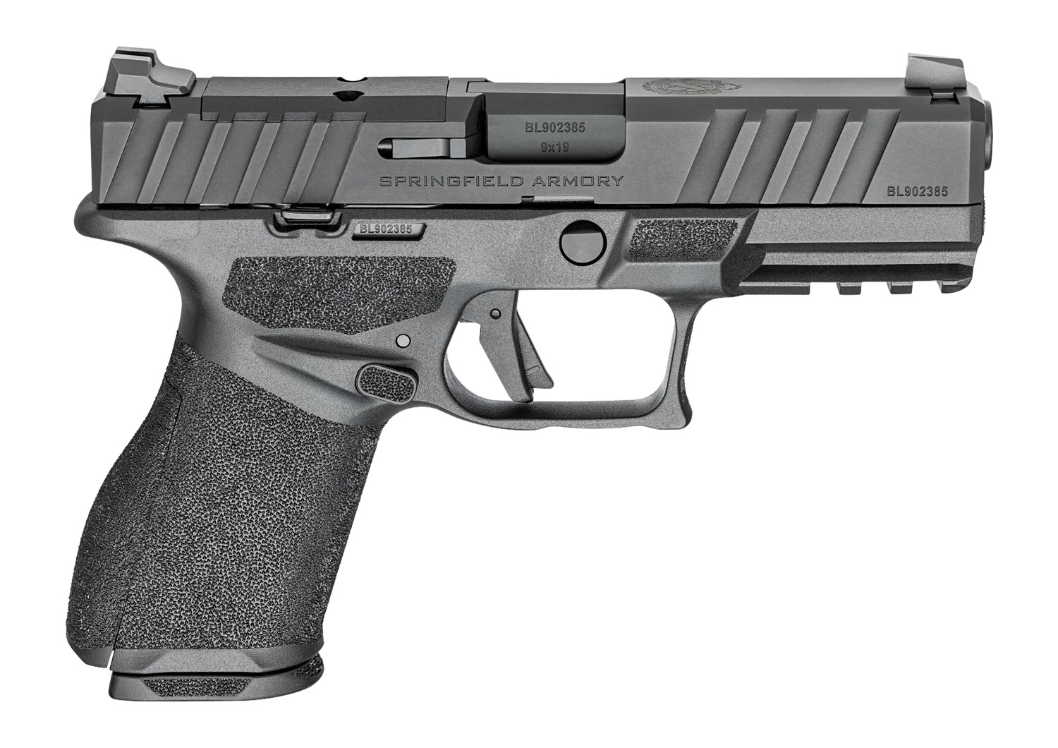 Springfield Armory ECA9409BLC Echelon Alpha 40.C 9mm Luger 10+1 4" Black Melonite Barrel & Optic Ready/Serrated Slide, Black Polymer Frame w/Picatinny Rail Adaptive Texture Grip