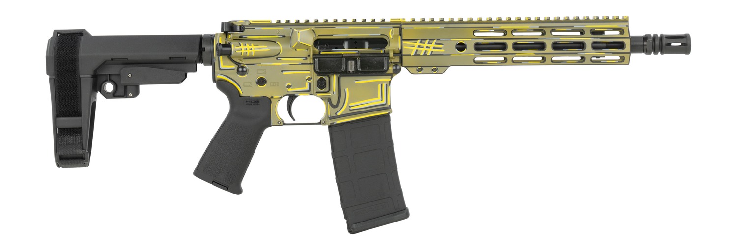 Shark Coast Tactical SCC07039BAZJ-P Anime-15 Bazooka Joe 5.56 NATO 30+1 10.50" Black Nitride Threaded Barrel, Aluminum Receiver w/Picatinny Rail, M-LOK Handguard, Polymer SB Tactical SBA3 Brace, Polym