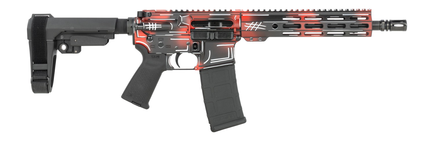 Shark Coast Tactical SCC07091FRAN-P Anime-15 Francis 5.56 NATO 30+1 10.50" Black Nitride Threaded Barrel, Aluminum Receiver w/Picatinny Rail, M-LOK Handguard, Polymer SB Tactical SBA3 Brace, Polymer G