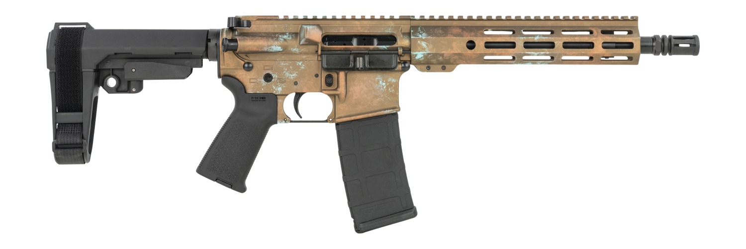 Shark Coast Tactical SCC07152CPPR-P Copper 5.56 NATO 30+1 10.50" Black Nitride Threaded Barrel, Aluminum Receiver w/Picatinny Rail, M-LOK Handguard, Polymer SB Tactical SBA3 Brace, Polymer Grip