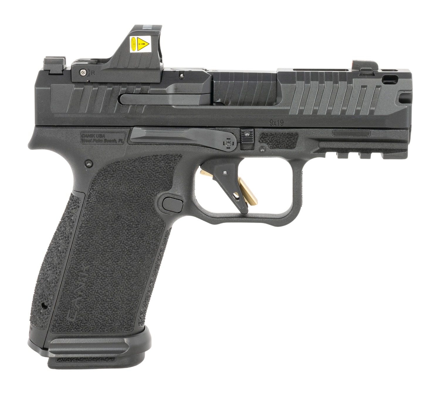Canik HG8658V-N Mete MC9 Prime w/Optic 9mm Luger 17+1 3.64" Black Nitride Steel Integrated Compensator/Serrated w/Optic Slide, Black Polymer Frame w/Beavertail & Picatinny Rail Interchangeable Backstr