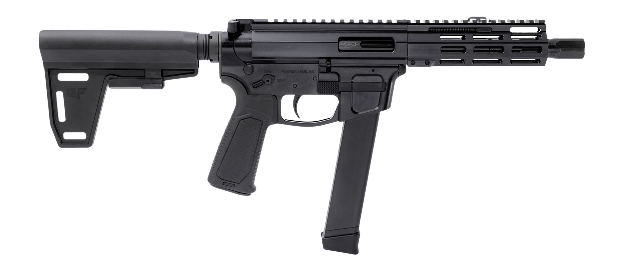 Gforce Arms GFHYB745 Jawbone 45 ACP 26+1 7" Black QPQ Threaded Barrel, Black Anodized Aluminum Alloy Receiver w/Picatinny Rail, Black Ace of Brace Paddle Pistol Brace, Black Polymer Grip, Ambidextrou