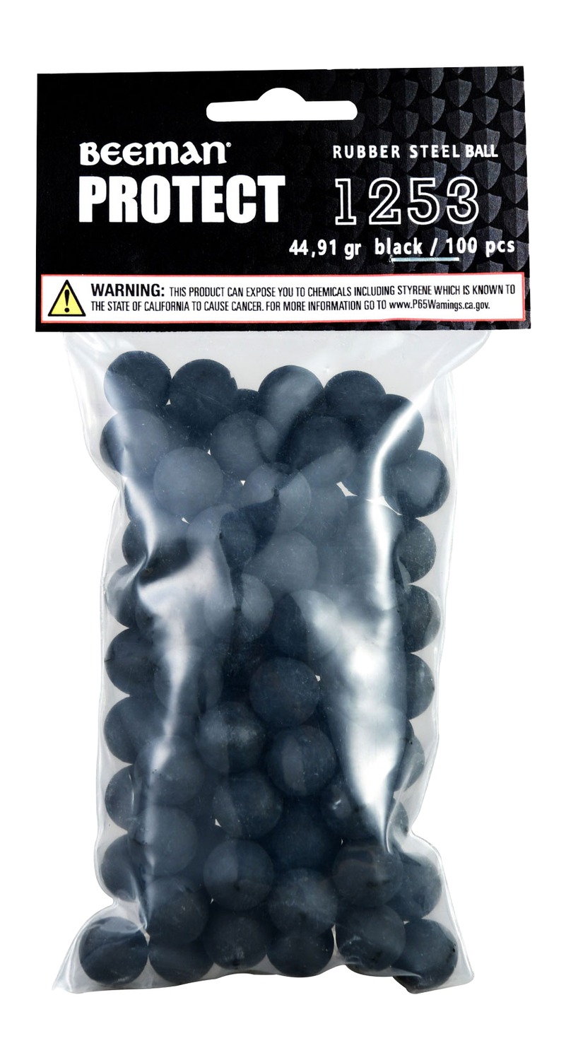 BEE 1253 RUBBER STL BALLS .50 100CT BLK