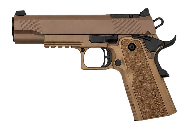 Tisas Arms 12500904 1911 Duty DS 9mm Luger 18+1 5" Black Barrel, Coyote Brown Cerakote Carbon Steel Optic Ready/Serrated Slide, Flat Dark Earth Carbon Steel Frame w/Beavertail & Picatinny Rail, RMSc F