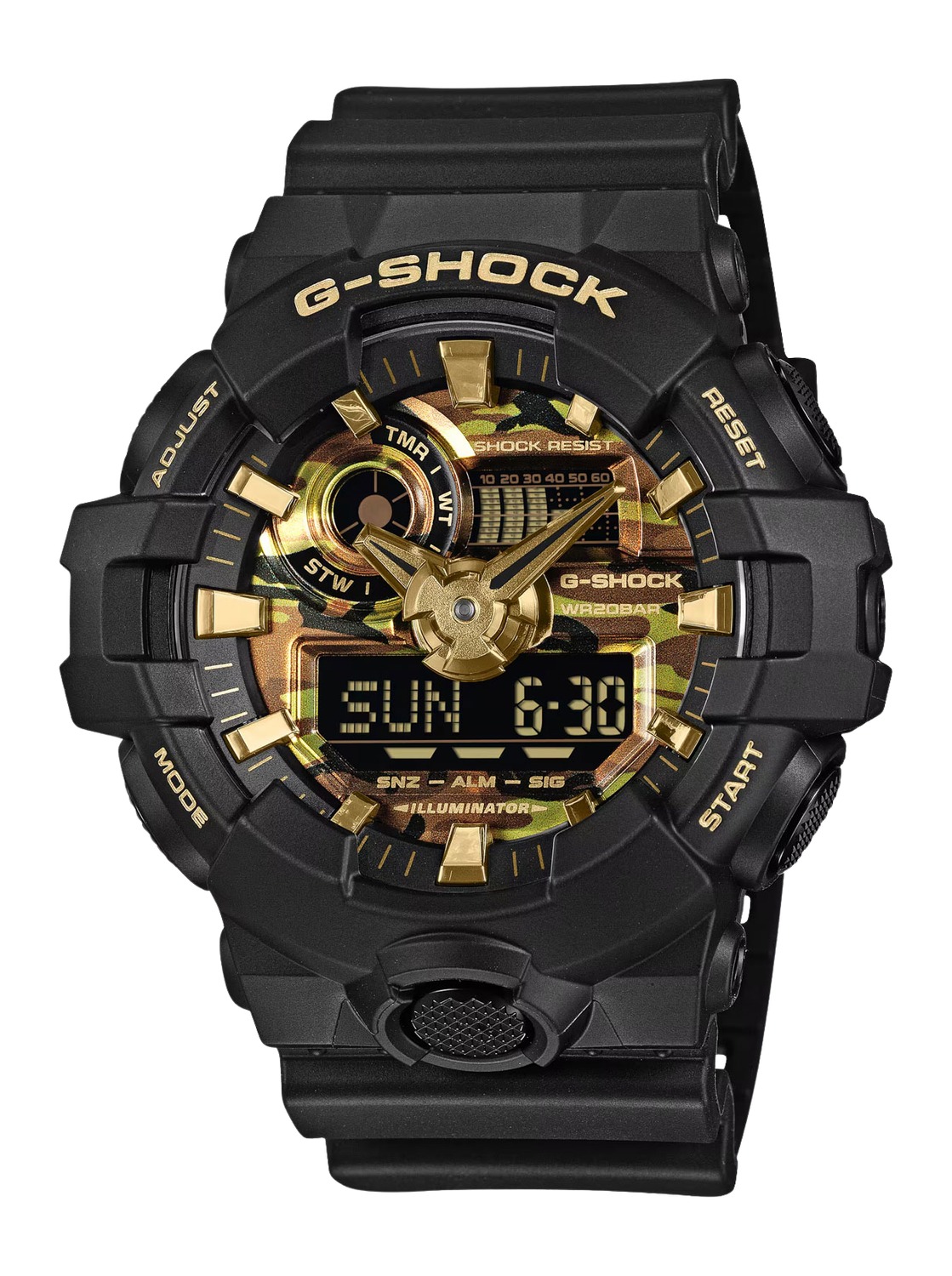 GSHOCK GA700CF1A ANALOG DIGITAL BLK/CAMO DIAL