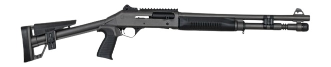 Panzer Arms PAM4TSDSFSS M4 12 Gauge Semi-Auto 3" 5+1 18.50" Tactical Barrel, Gray Tactical Gray Aluminum Receiver w/Picatinny Rail, Black Skeleton Synthetic Stock & Grip