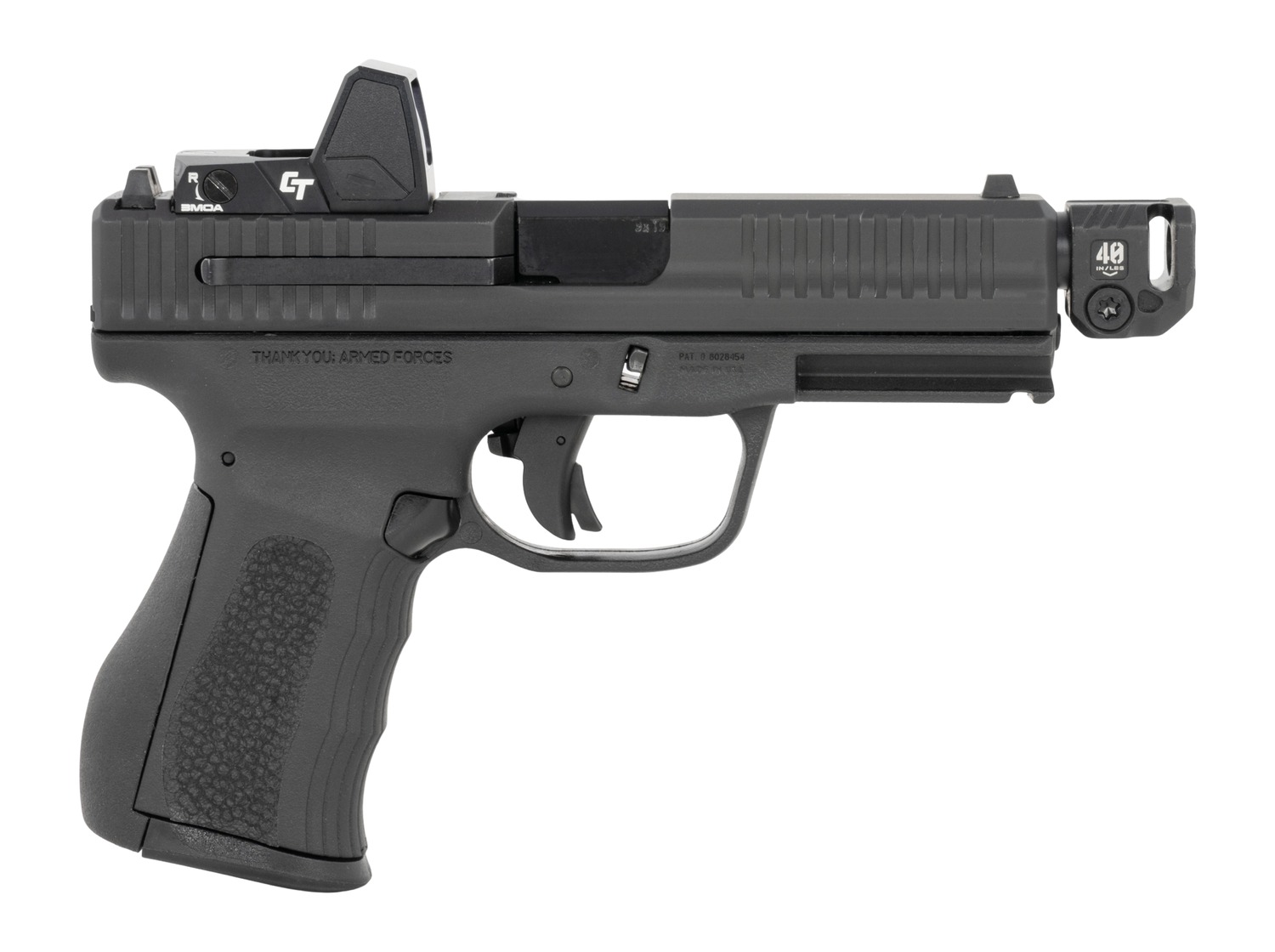 FMK FMKG39BBSTR G3 Strike Compact Frame 9mm Luger 17+1 4.50" Threaded Barrel, Serrated w/Optic Slide, Black Polymer Frame w/Accessory Rail, SI Seeker Red Dot