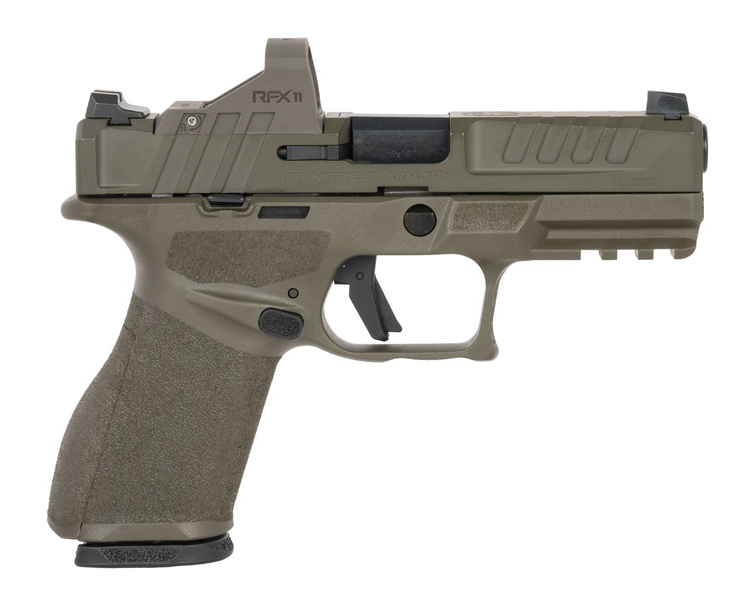 Springfield Armory EC9409GU15PAC Echelon 4.0FC 9mm Luger 15+1 4" Black Melonite Barrel, OD Green Cerakote Steel Optic Ready/Serrated Slide & Polymer Frame w/Picatinny Rail, Adaptive Texture Grip