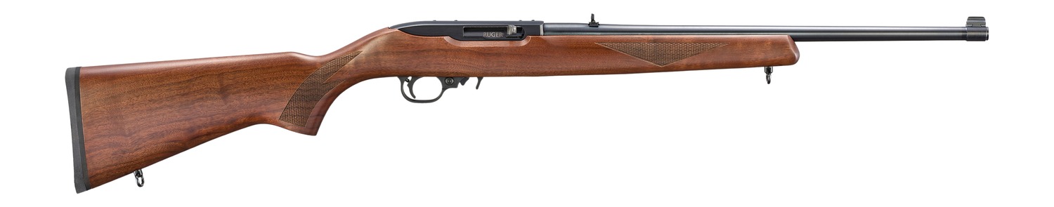 Ruger 32015 10/22 22LR 10+1 18.50" Satin Black Barrel, Satin Black Alloy Steel Receiver w/Scope Base Adapter, Fixed Wood Stock