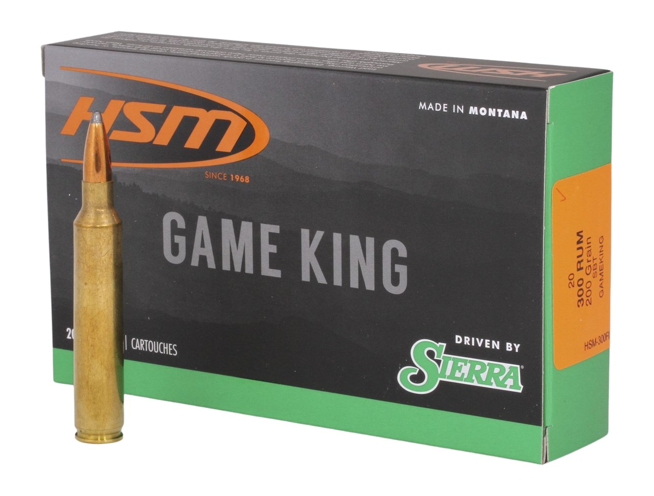 HSM 300WINMAG14N Game King 300 Win Mag 200 gr Sierra GameKing Spitzer Boat Tail 20 Per Box/ 20 Case