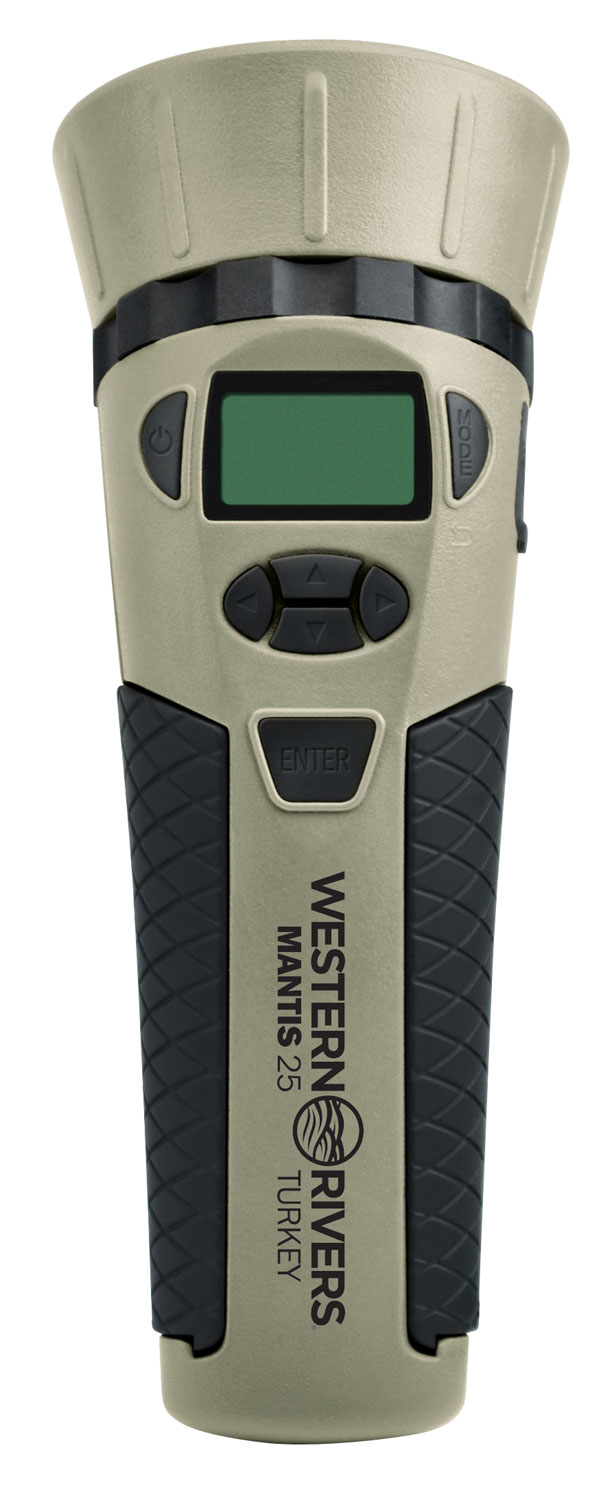 Western Rivers GC25TKY Mantis  Electronic Turkey Call, 25 Preloaded Sounds, Tan Plastic Includes Hand Lanyard