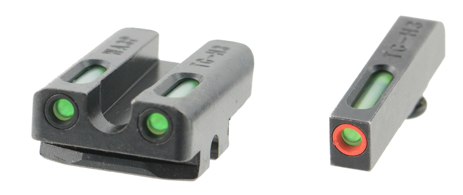 TruGlo TG13WA3PC TFX Pro  Black | Green Tritium & Fiber Optic Orange Outline Front Sight Green Tritium & Fiber Optic Rear Sight
