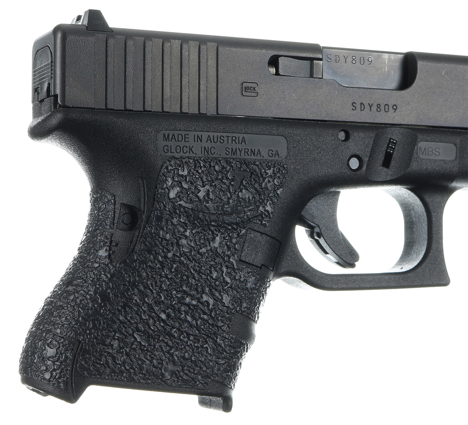 Talon Grips 116R Adhesive Grip Compatible w/Glock 26/27/28/33/39 Gen4 w/No Backstrap, Black Textured Rubber