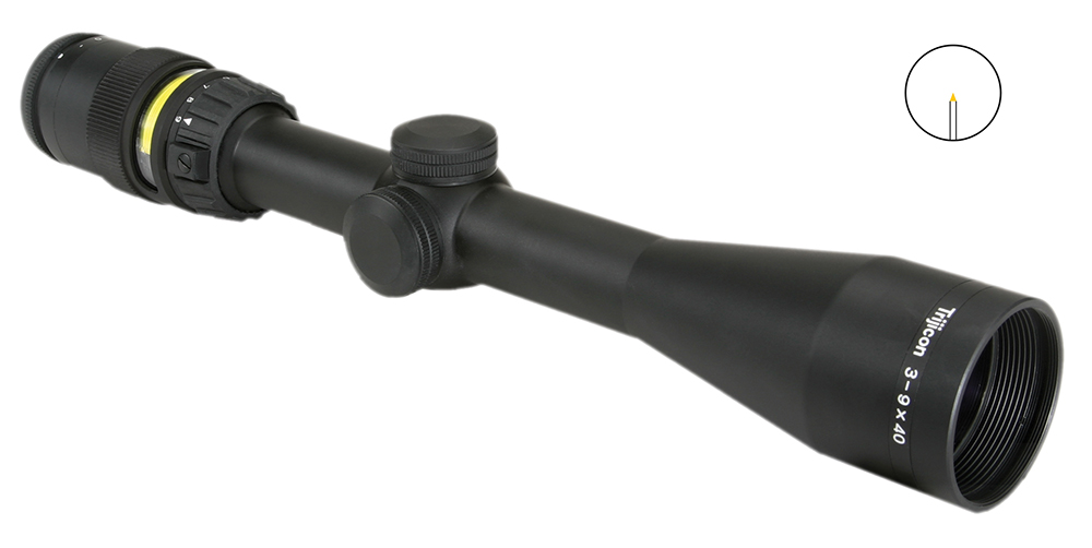 Trijicon Accupoint Rifle Scope - 3-9x40mm Amber Triangle Post Reticle w/BAC 33.8-11.3' FOV 3.6-3.2" ER Matte