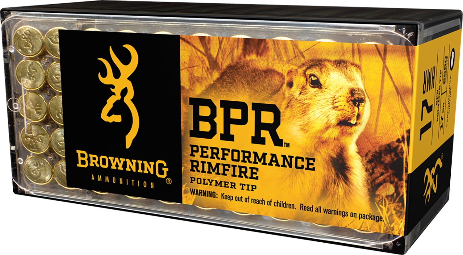 Browning Ammo B195117050 BPR Performance Rimfire 17HMR 17gr Polymer Tip 50 Per Box/20 Case