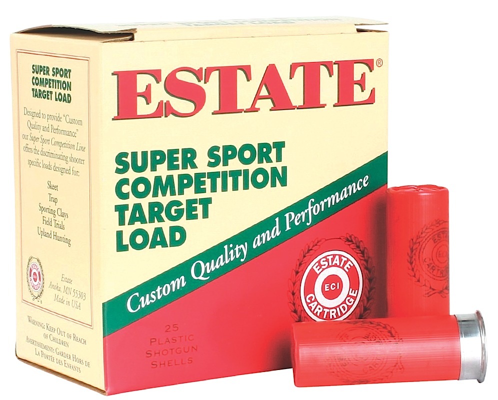 Estate Cartridge SS12L8 Super Sport Competition Target 12Gauge 2.75" 1 1/8oz 8Shot 25 Per Box/10 Case